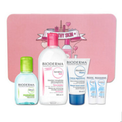 BIODERMA贝德玛  圣诞礼盒（粉水500ml+绿水100ml+手霜50ml+精华乳15ml*2）