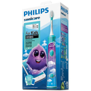 PHILIPS 飞利浦 Sonicare for Kids儿童护齿系列 HX6322/04 儿童声波震动牙刷 蓝牙版 蓝色