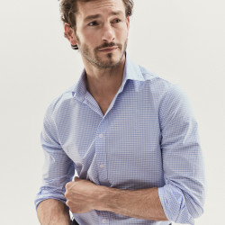 Massimo Dutti 00155103400 男士修身款格纹衬衫