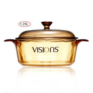 VISIONS 康宁锅 1.25L玻璃锅+12头琥珀色餐具套装