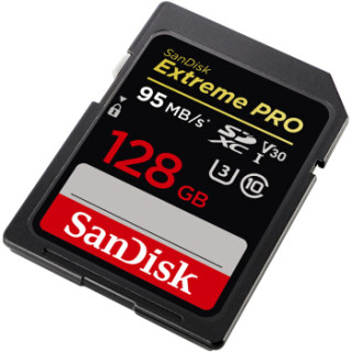 SanDisk 闪迪 128GB 读速95MB/s 写速90MB/s 至尊超极速SDXC UHS-I V30 U3 Class10 SD卡