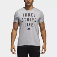 adidas 阿迪达斯 Three Stripe Life 男士短袖T恤