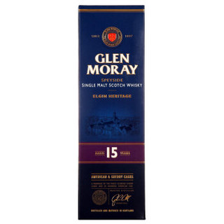 格兰莫雷（Glen Moray）洋酒 传承 15年 斯佩塞 单一麦芽 威士忌 700ml