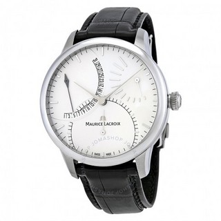 MAURICE LACROIX 艾美手表 Masterpiece匠心系列 MP6508-SS001-130 男士日历回拨机械腕表 43mm 银色 黑色 皮革