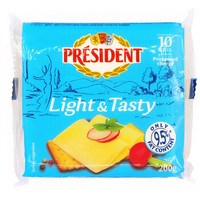 PRÉSIDENT 总统 President 总统 淡味加工奶酪片 200g 河南特价