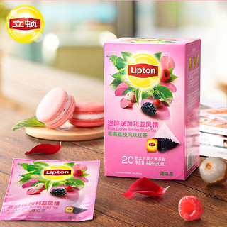 Lipton 立顿 莓瑰荔枝风味红茶三角茶包 20包 