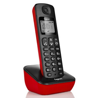 Gigaset 集怡嘉 原西门子品牌电话机A191数字无绳电话单机中文显示双免提家用办公座机子母机(魔力红)