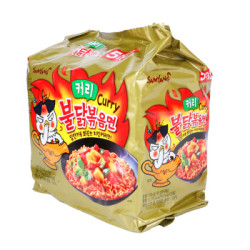 韩国进口 三养火鸡面   方便面 咖喱味拌面700g  （140g*5包入） *7件