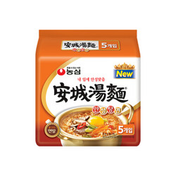 农心 韩国进口 安城汤面  拉面 袋面 方便面速食食品 125g*5 五连包