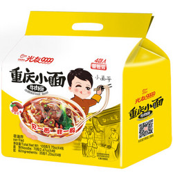 光友重庆小面牛肉面 非油炸方便面泡面 105g*4袋 四连包 *3件