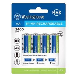 西屋（Westinghouse）低自放镍氢充电电池 AA/5号2400毫安时 4节 鼠标/话筒/玩具/相机/闪光灯