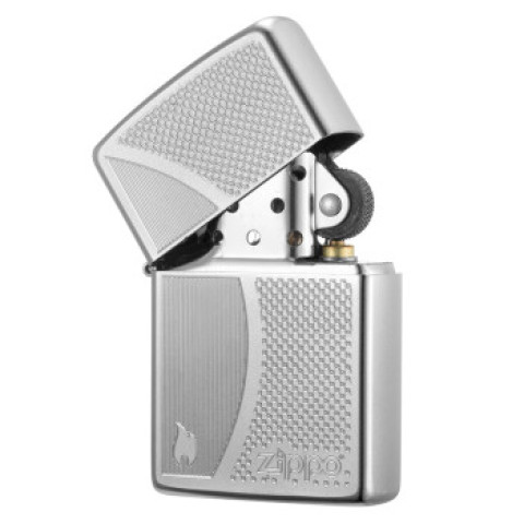 ZIPPO 之宝 205-C-000012 锻纱镀铬 棋盘线 煤