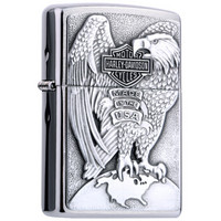 ZIPPO 之宝 200HD.H231 哈雷铁鹰章 拉丝镀铬徽章 煤油防风火机