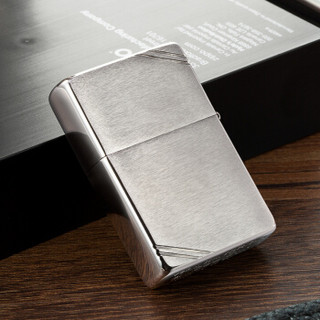 ZIPPO 之宝 230 古典切角沙子 拉丝镀铬刀刻切角 煤油防风火机