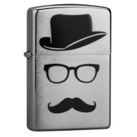ZIPPO 之宝 28648 绅士装饰 拉丝镀铬彩印 煤油防风火机 +凑单品