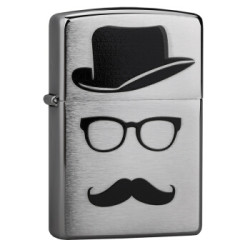 ZIPPO 之宝 28648 绅士装饰 拉丝镀铬彩印 煤油防风火机 +凑单品