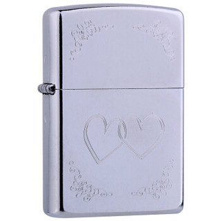 ZIPPO 之宝 24016 心对心 花砂镀铬雕刻 煤油防风火机