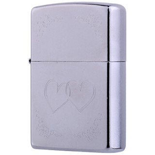 ZIPPO 之宝 24016 心对心 花砂镀铬雕刻 煤油防风火机