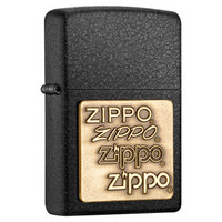 ZIPPO 之宝 362 四代铜 黑裂漆徽章 煤油防风火机