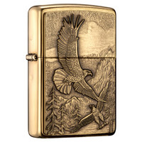 ZIPPO 之寶 防風煤油打火機 高山鷹-拉絲黃銅 單機