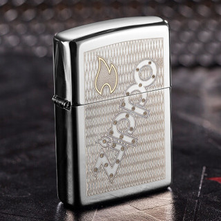 ZIPPO 之宝 150-C-000011 黑冰 网纹徽标 煤油防风火机