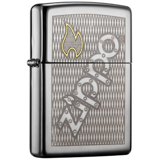 ZIPPO 之宝 150-C-000011 黑冰 网纹徽标 煤油防风火机