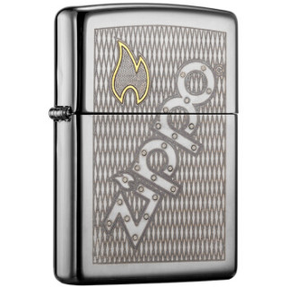 ZIPPO 之宝 150-C-000011 黑冰 网纹徽标 煤油防风火机