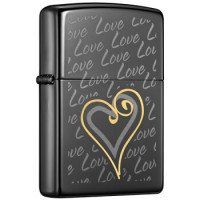 ZIPPO 之宝 150-C-000006 黑冰 爱之墙 煤油防风火机 +凑单品