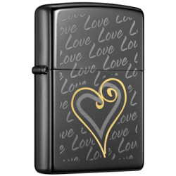 ZIPPO 之宝 150-C-000006 黑冰 爱之墙 煤油防风火机 +凑单品