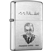 ZIPPO 之宝 200FL 创办人 拉丝镀铬彩印 煤油防风打火机