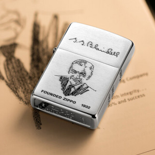 ZIPPO 之宝 200FL 创办人 拉丝镀铬彩印 煤油防风打火机