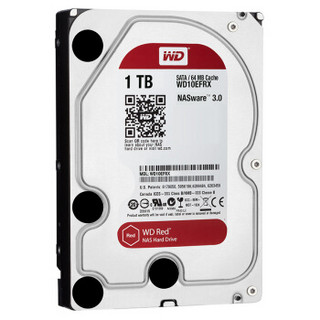 Western Digital 西部数据 红盘系列 3.5英寸NAS硬盘 1TB 64MB(5400rpm、PMR)WD10EFRX