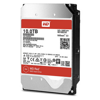 Western Digital 西部数据 红盘系列 3.5英寸NAS硬盘 10TB 256MB(5400rpm、PMR)WD100EFAX