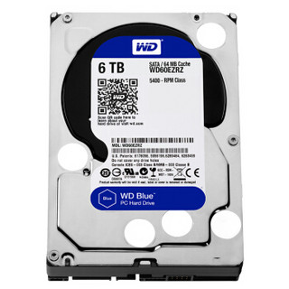 西部数据(WD)蓝盘 SATA6Gb/s 台式机硬盘 6T 转数5400转，缓存64MB