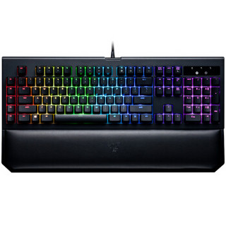 雷蛇(Razer)黑寡妇蜘蛛幻彩版V2 机械键盘 有线键盘 游戏键盘 109键 RGB 电竞 黑色 黄轴 有腕托