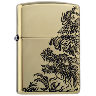 ZIPPO 之宝 ZBT-3-17 龙霸一方 氧化镜面镀铜蚀刻 煤油防风火机