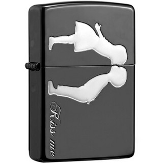 ZIPPO 之宝 ZBT-3-138 一吻定情 蚀刻镀银填充 煤油防风火机