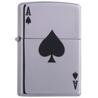 ZIPPO 之宝 24011 幸运A 镜面镀铬彩印 煤油防风火机