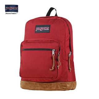 JANSPORT 杰斯伯 Right Pack 复刻暮光 棕色皮革底电脑双肩包 TYP7 9FL