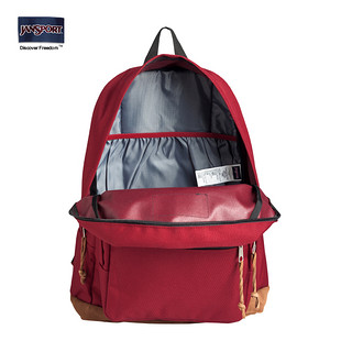 JANSPORT 杰斯伯 Right Pack 复刻暮光 棕色皮革底电脑双肩包 TYP7 9FL