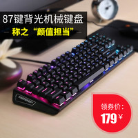 镭拓 Rantopad MXX RGB双层灯效背光游戏机械键盘87键 黑轴