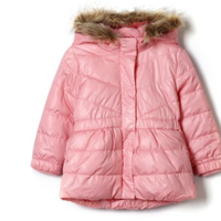 Gap 盖 880790 女童仿毛帽棉服