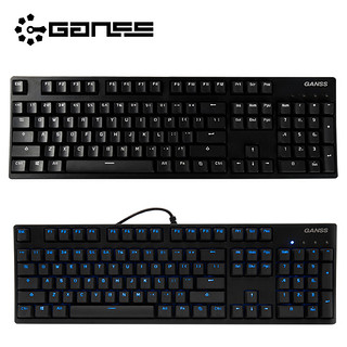 GANSS高斯 GS104机械键盘 PBT键帽 cherry轴 红轴 白色 蓝光