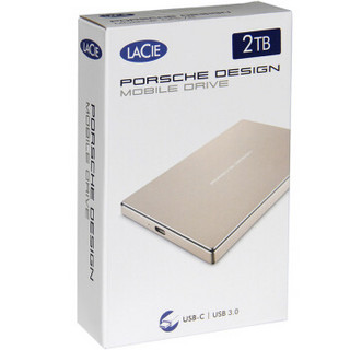 LaCie Porsche Design P9227 2.5英寸 移动硬盘  2T 土豪金 USB-C