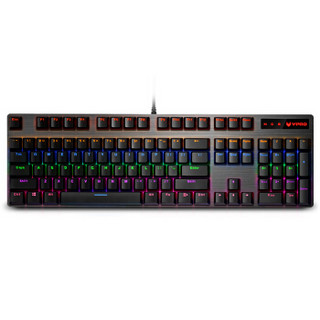 V500PRO 104键 有线机械键盘 黑色 雷柏青轴 混光