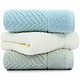 三利 纯棉A类标准简约素雅毛巾超值3条装 34×71cm 每条均独立包装 豆绿+米色+浅蓝