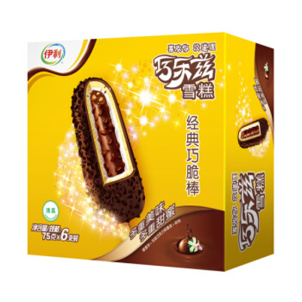 伊利巧乐兹经典巧脆棒冰淇淋75g6支