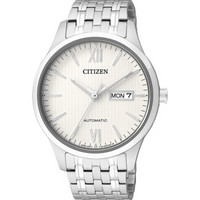 西铁城（CITIZEN）手表自动机械白盘不锈钢男士NP4070-53AB 银色不锈钢 白色 银色
