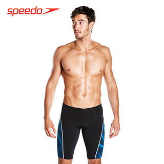 speedo 速比涛 Fit 泳感健身系列 男子及膝泳裤 黑蓝色