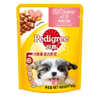 宝路 宠物狗粮狗湿粮 幼犬妙鲜包 牛肉味85g单袋装